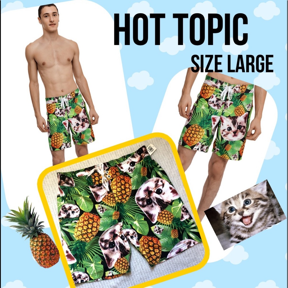 Bathing trunks Size L NWT Kittens Pineapples